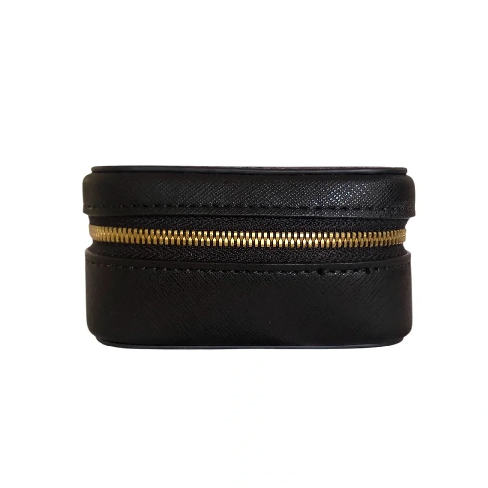 Truffle Black Leather Privacy Travel Jewelry Case New with Tag